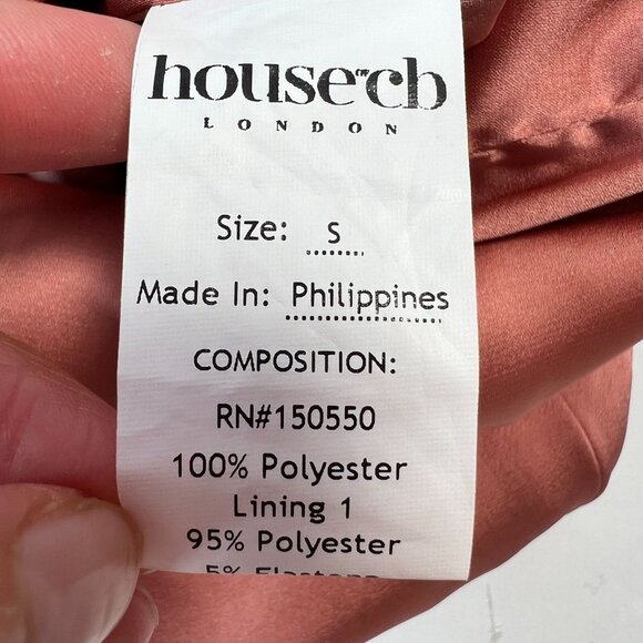 House of CB London Myrna Rose Satin Corset Slip Dress Fitted Cocktail Party Sm - Picture 13 of 14